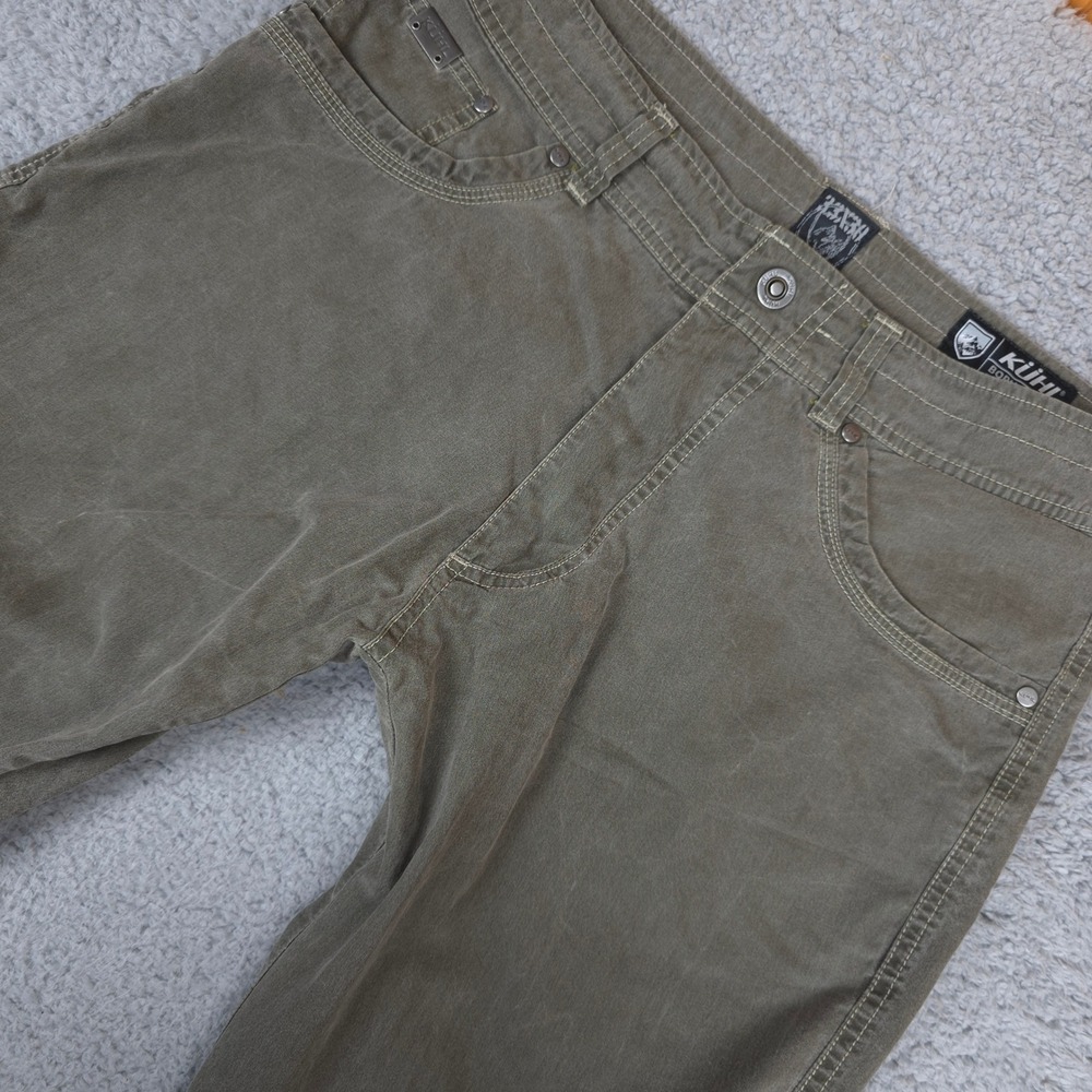 Kuhl Mens Revolvr Pants, 33x30, Vintage Patina Dye Outdoor Casual Olive Green